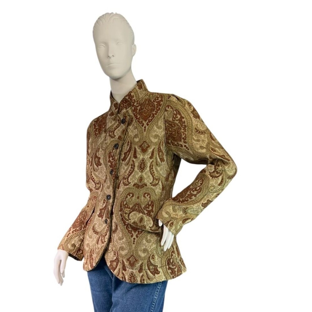 Prairie Underground Spencer Jacket Tapestry Brocade in Gold Rust $190 Size Small